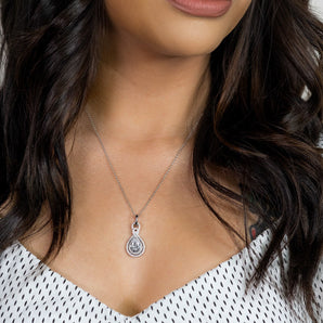 Harper-2.0 Carats Pear Moissanite Double Halo Necklace