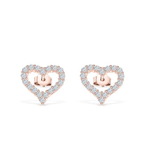 Luna- 1.0 CT Round Moissanite Heart Stud Earrings