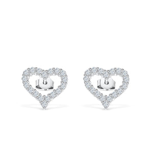 Mila- 0.10 CT Round Moissanite Heart Stud Earrings