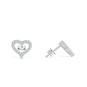 Mila- 0.10 CT Round Moissanite Heart Stud Earrings