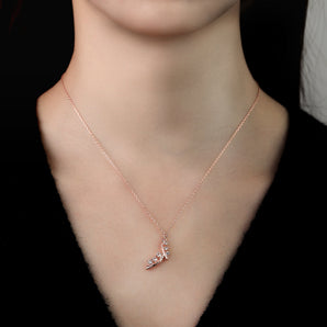 Willow-0.39 Carats Round Moissanite Unique Necklace