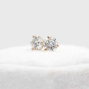 Eleanor- 1.03 CT Round Moissanite Solitaire Stud Earrings