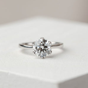 Gracelyn-1.0 Carats Round Moissanite Solitaire Engagement Ring