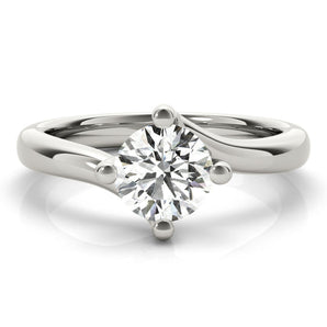 Kaitlyn-1.0 Carats Round Moissanite Solitaire Engagement Ring