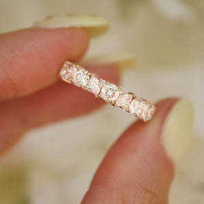 1.08 TCW Marquise and Round cluster Wedding Band