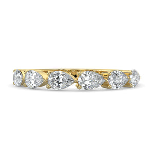 Alice-0.25 TCW Pear Moissanite Half Eternity Wedding Band