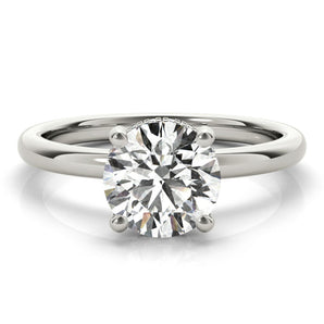 Isabel-1.5 Carats Round Moissanite Hidden Halo Engagement Ring