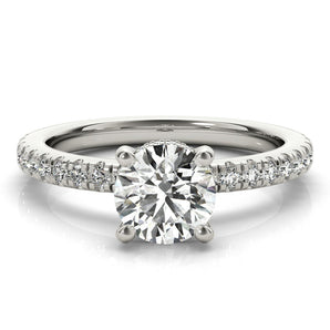 Morgan-1.50 Carats Round  Moissanite Pave Engagement Ring