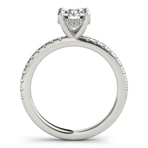 Morgan-1.50 Carats Round  Moissanite Pave Engagement Ring