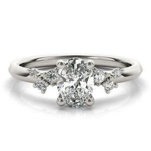 Adalynn-1.30 Carats Oval Moissanite Cluster Engagement Ring