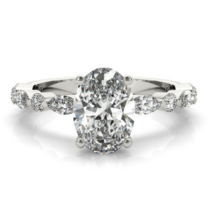 Danielle-1.50 Carats Oval Moissanite Pave Engagement Ring