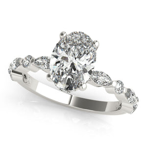 Danielle-1.50 Carats Oval Moissanite Pave Engagement Ring