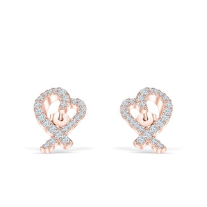 Hazel- 0.20 TCW Round Moissanite Heart Stud Earrings