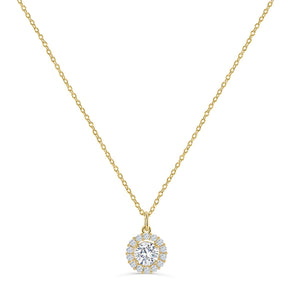 Elizabeth-1.25 Carats Round Moissanite Halo Necklace