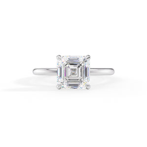 Nicole-1.0 Carats Asscher Moissanite Hidden Halo Engagement Ring