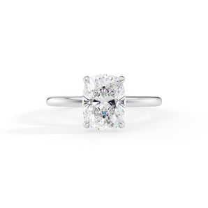 Ava-1.80 Carats Cushion Moissanite Hidden Halo Engagement Ring