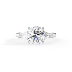 Madeline-2.80 Carats Round Moissanite Three Stone Engagement Ring