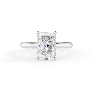 Molly-1.20 Carats Radiant Moissanite Hidden Halo Engagement Ring