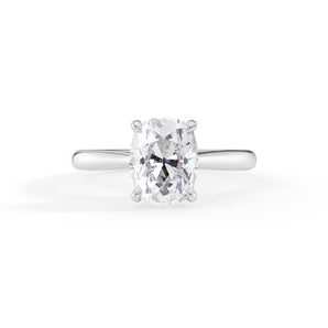 Valentina-1.80 Carats Cushion Moissanite Hidden Halo Engagement Ring