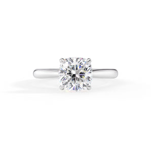 Victoria-1.10 Carats Cushion Moissanite Hidden Halo Engagement Ring