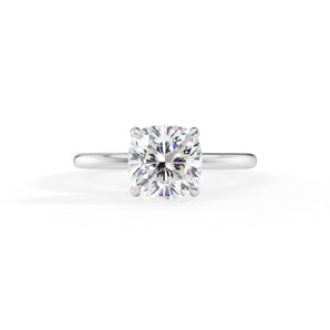 Brielle-1.30 Carats Cushion Moissanite Hidden Halo Engagement Ring