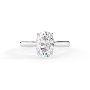 Bella-1.0 Carats Oval Moissanite Hidden Halo Engagement Ring