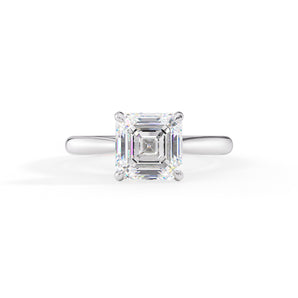 Taylor-1.0 Carats Asscher Moissanite Hidden Halo Engagement Ring