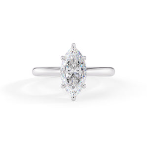 Zoe-1.0 Carats Marquise Moissanite Hidden Halo Engagement Ring