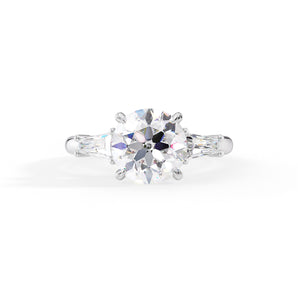 Sophia-1.70 Carats Round Moissanite Three Stone Engagement Ring