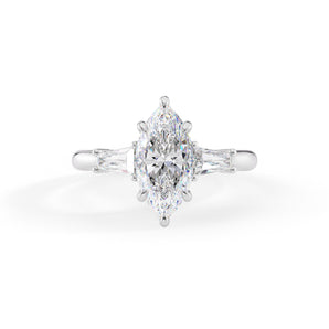 Madison-1.80 Carats Marquise Moissanite Three Stone Engagement Ring