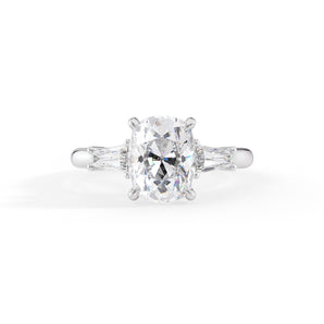 Summer-2.20 Carats Cushion Moissanite Three Stone Engagement Ring