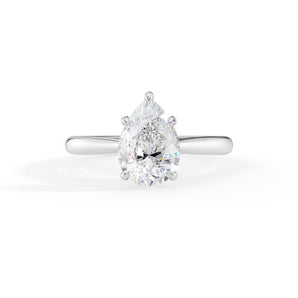 Maria-1.0 Carats Pear Moissanite Hidden Halo Engagement Ring