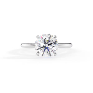 Bailey-1.50 Carats Round Moissanite Hidden Halo Engagement Ring