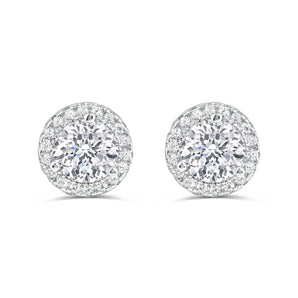 Scarlett- 1.5 CT Round Moissanite Halo Stud Earrings