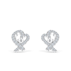 Violet- 0.15 TCW Round Moissanite Heart Stud Earrings