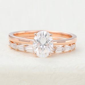 Hope-2.0 Carats Round Moissanite Solitaire Bridal Ring Set