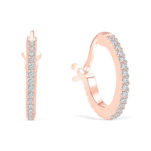 Zoie- 0.10 TCW Round Moissanite Hoop Stud Earrings