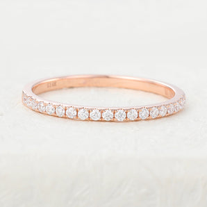 Colton-0.22 TCW Round Moissanite Half Eternity Wedding Band