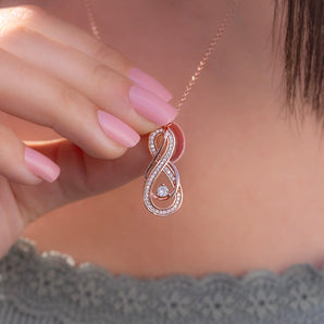 Charlotte-0.50 Carats Round Moissanite Infinity Necklace