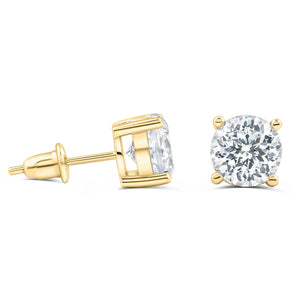 Grace- 1.25 CT Round Moissanite Solitaire Stud Earrings