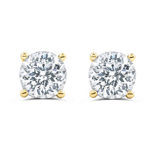 Grace- 1.25 CT Round Moissanite Solitaire Stud Earrings