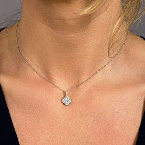 Emily-0.50 Carats Round Moissanite Pave Necklace