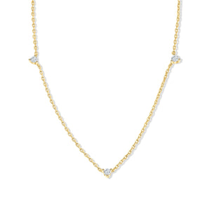 Luna-0.03 Carats Round Moissanite Dainty Necklace