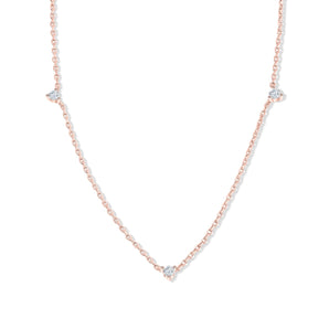 Grace-0.03 Carats Round Moissanite Dainty Necklace