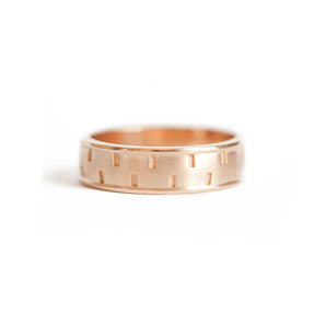 Plain Art Deco Brick Wedding Band