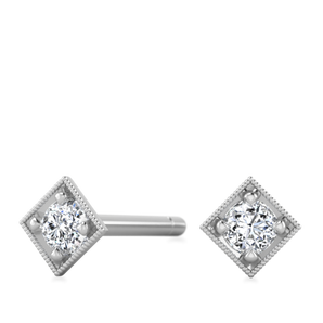 Harper- 0.06 CT Round Moissanite Solitaire Stud Earrings