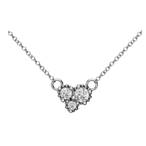 Olivia-0.11 Carats Heart Moissanite Three Stone Style Necklace